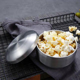 Maxbell Metal Bowl with Lid 304 Stainless Steel Bowl for Salad Appetizer Cereal 12.5cm Argent