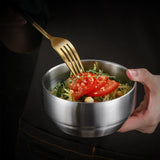 Maxbell Metal Bowl with Lid 304 Stainless Steel Bowl for Salad Appetizer Cereal 12.5cm Argent
