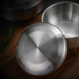 Maxbell Metal Bowl with Lid 304 Stainless Steel Bowl for Salad Appetizer Cereal 13.5cm Argent