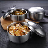 Maxbell Metal Bowl with Lid 304 Stainless Steel Bowl for Salad Appetizer Cereal 13.5cm Argent