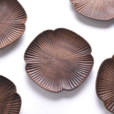 Maxbell Reusable Wooden Coaster Cup Mat Flower Home Decor for Restaurant Countertop Black walnut