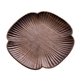 Maxbell Reusable Wooden Coaster Cup Mat Flower Home Decor for Restaurant Countertop Black walnut