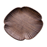 Maxbell Reusable Wooden Coaster Cup Mat Flower Home Decor for Restaurant Countertop Black walnut