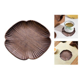 Maxbell Reusable Wooden Coaster Cup Mat Flower Home Decor for Restaurant Countertop Black walnut