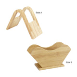 Maxbell Fan Shape Coffee Filter Paper Holder Shelf Stand Wood for Countertop Office Style A