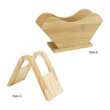 Maxbell Fan Shape Coffee Filter Paper Holder Shelf Stand Wood for Countertop Office Style A
