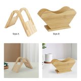 Maxbell Fan Shape Coffee Filter Paper Holder Shelf Stand Wood for Countertop Office Style A