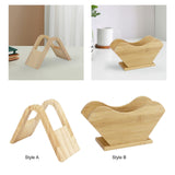 Maxbell Fan Shape Coffee Filter Paper Holder Shelf Stand Wood for Countertop Office Style A