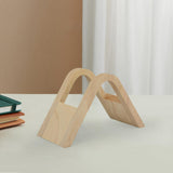 Maxbell Fan Shape Coffee Filter Paper Holder Shelf Stand Wood for Countertop Office Style A