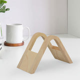 Maxbell Fan Shape Coffee Filter Paper Holder Shelf Stand Wood for Countertop Office Style A