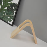 Maxbell Fan Shape Coffee Filter Paper Holder Shelf Stand Wood for Countertop Office Style A