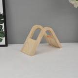 Maxbell Fan Shape Coffee Filter Paper Holder Shelf Stand Wood for Countertop Office Style A