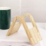 Maxbell Fan Shape Coffee Filter Paper Holder Shelf Stand Wood for Countertop Office Style A