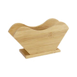 Maxbell Fan Shape Coffee Filter Paper Holder Shelf Stand Wood for Countertop Office Style B