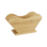 Maxbell Fan Shape Coffee Filter Paper Holder Shelf Stand Wood for Countertop Office Style B