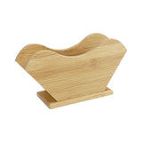 Maxbell Fan Shape Coffee Filter Paper Holder Shelf Stand Wood for Countertop Office Style B