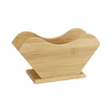Maxbell Fan Shape Coffee Filter Paper Holder Shelf Stand Wood for Countertop Office Style B