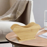 Maxbell Fan Shape Coffee Filter Paper Holder Shelf Stand Wood for Countertop Office Style B