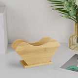 Maxbell Fan Shape Coffee Filter Paper Holder Shelf Stand Wood for Countertop Office Style B