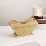 Maxbell Fan Shape Coffee Filter Paper Holder Shelf Stand Wood for Countertop Office Style B