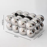 Maxbell Egg Shaped Tissue Boxes Holder Storage Box Ceramic Chic for Hotel Room Decor Argent