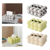Maxbell Egg Shaped Tissue Boxes Holder Storage Box Ceramic Chic for Hotel Room Decor Argent