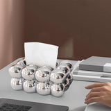 Maxbell Egg Shaped Tissue Boxes Holder Storage Box Ceramic Chic for Hotel Room Decor Argent