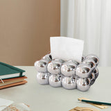 Maxbell Egg Shaped Tissue Boxes Holder Storage Box Ceramic Chic for Hotel Room Decor Argent