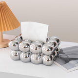 Maxbell Egg Shaped Tissue Boxes Holder Storage Box Ceramic Chic for Hotel Room Decor Argent