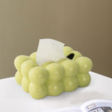 Maxbell Egg Shaped Tissue Boxes Holder Storage Box Ceramic Chic for Hotel Room Decor Green