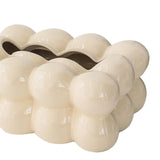 Maxbell Egg Shaped Tissue Boxes Holder Storage Box Ceramic Chic for Hotel Room Decor White