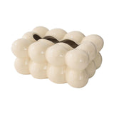 Maxbell Egg Shaped Tissue Boxes Holder Storage Box Ceramic Chic for Hotel Room Decor White