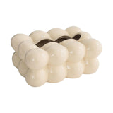Maxbell Egg Shaped Tissue Boxes Holder Storage Box Ceramic Chic for Hotel Room Decor White
