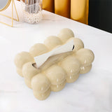 Maxbell Egg Shaped Tissue Boxes Holder Storage Box Ceramic Chic for Hotel Room Decor White