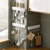 Maxbell Self Sticky Utensil Hanger Rack Kitchenware Holder for Bedroom Spoons Towel Without Hole