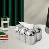 Maxbell Toilet Paper Holder Box Practical Cute for NightStand Tabletop Living Room Argent