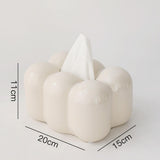 Maxbell Toilet Paper Holder Box Practical Cute for NightStand Tabletop Living Room White