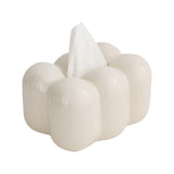 Maxbell Toilet Paper Holder Box Practical Cute for NightStand Tabletop Living Room White