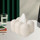 Maxbell Toilet Paper Holder Box Practical Cute for NightStand Tabletop Living Room White
