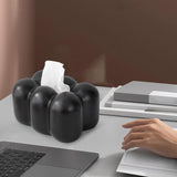 Maxbell Toilet Paper Holder Box Practical Cute for NightStand Tabletop Living Room Black