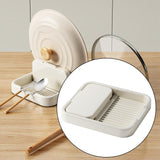 Maxbell Kitchen Pot Lid Holder Kitchen Tool Cooking Spatula Rack Multifunction White