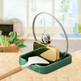 Maxbell Kitchen Pot Lid Holder Kitchen Tool Cooking Spatula Rack Multifunction Green