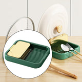 Maxbell Kitchen Pot Lid Holder Kitchen Tool Cooking Spatula Rack Multifunction Green