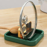 Maxbell Kitchen Pot Lid Holder Kitchen Tool Cooking Spatula Rack Multifunction Green