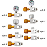 Maxbell CO2 Cylinder Refill Adapter Bottle Connector Pressure Gauge for Maker style A