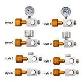 Maxbell CO2 Cylinder Refill Adapter Bottle Connector Pressure Gauge for Maker style A