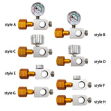 Maxbell CO2 Cylinder Refill Adapter Bottle Connector Pressure Gauge for Maker style A