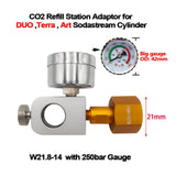 Maxbell CO2 Cylinder Refill Adapter Bottle Connector Pressure Gauge for Maker style C