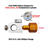 Maxbell CO2 Cylinder Refill Adapter Bottle Connector Pressure Gauge for Maker style E