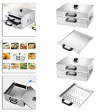Maxbell Rice Roll Machine Steamed Vermicelli Roll Steamer Machine for Home Use 3 Flat Drawers